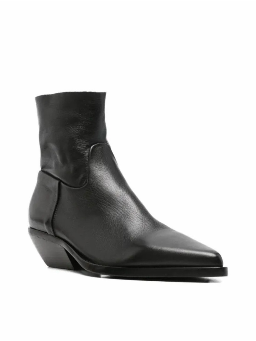 Italian Black Leather Ankle Boots - Picture 2 of 4